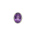 14KT Oval Amethyst Ring with Diamond Halo