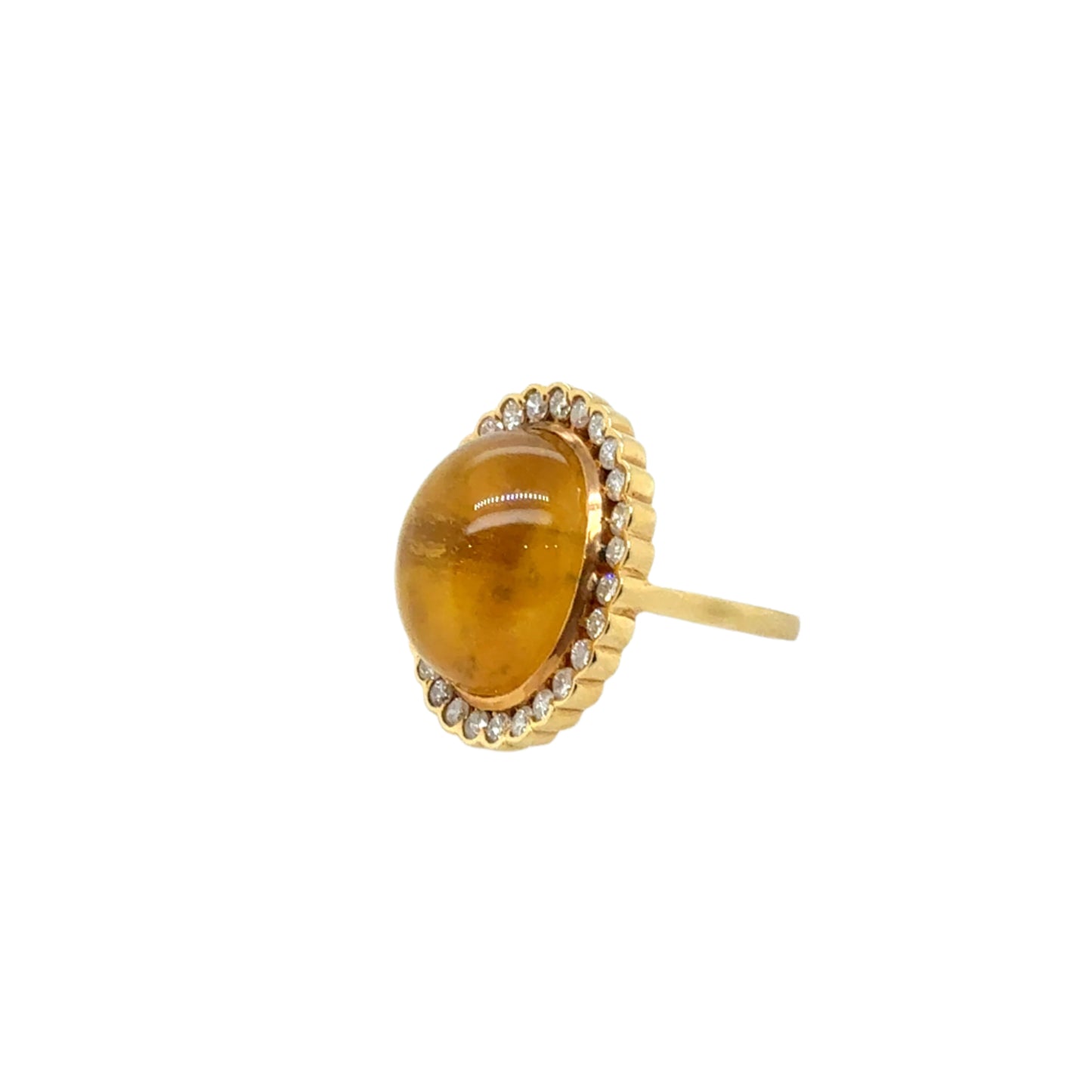 14KT Yellow Aquamarine and Diamond Ring