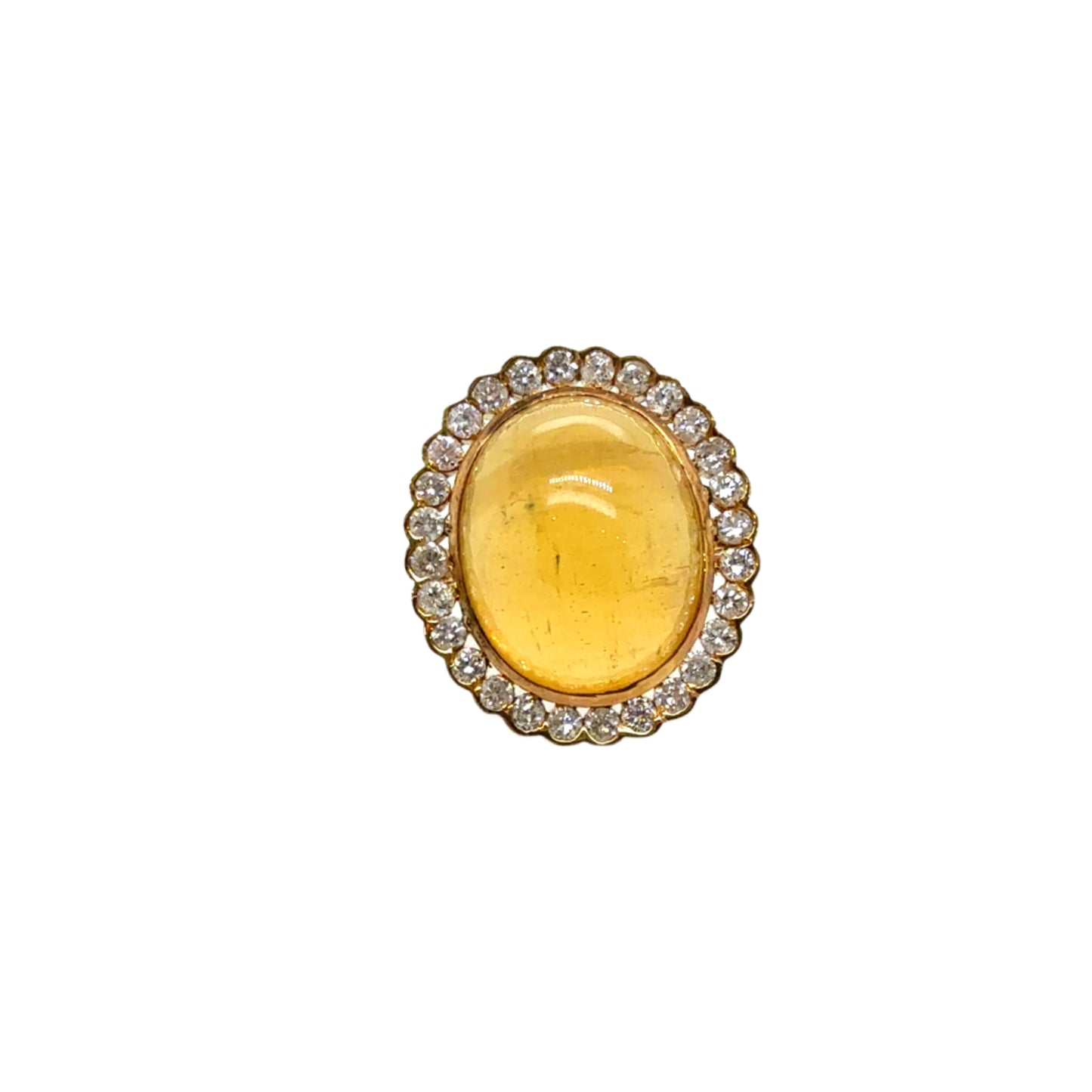 14KT Yellow Aquamarine and Diamond Ring