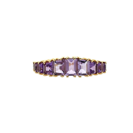 14KT Baguette Amethyst "Tiara" Ring