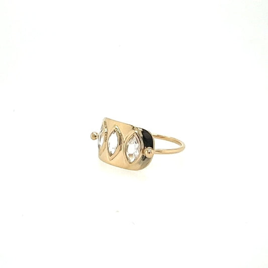 Celine Daoust 14kt Triple Moonstone Ring