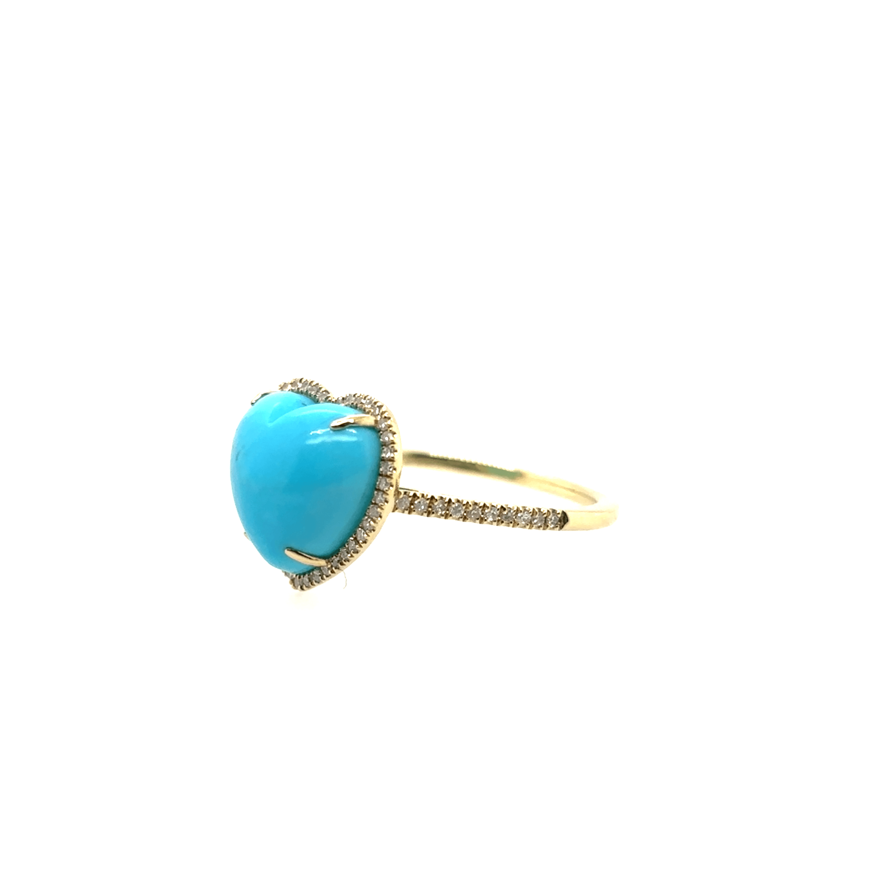 Meira T 14k Heart-Shaped Turquoise and Diamond Ring