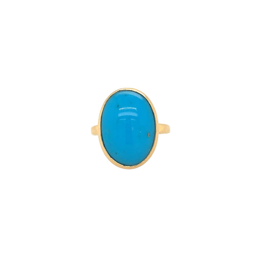 14KT Bezel-set Turquoise Ring