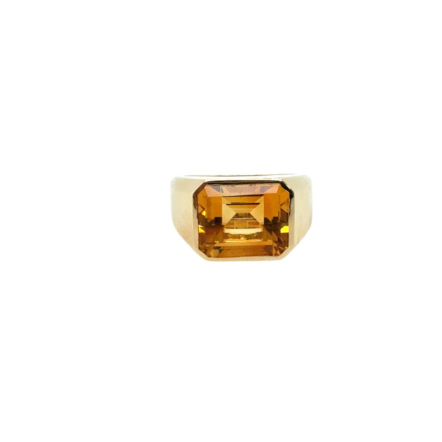 14KT Emerald-Cut Citrine Ring
