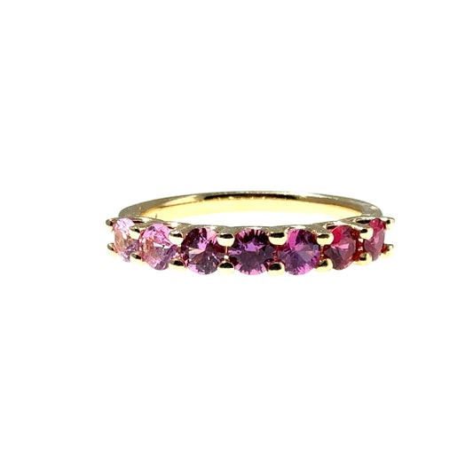 14KT Graduated Pink Sapphire Ring