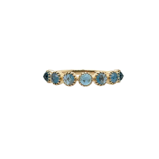 14KT Bezel-Set London Blue Topaz Stackable Ring