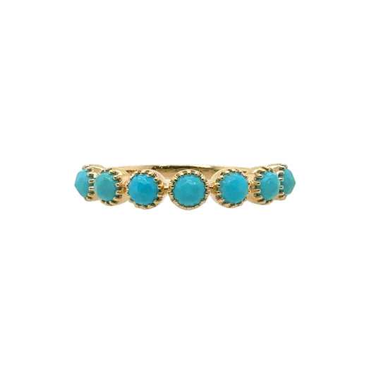 14KT 7-Stone Turquoise Stackable Ring