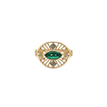 Celine Daoust 14k Marquise Emerald Diamond Eye Ring