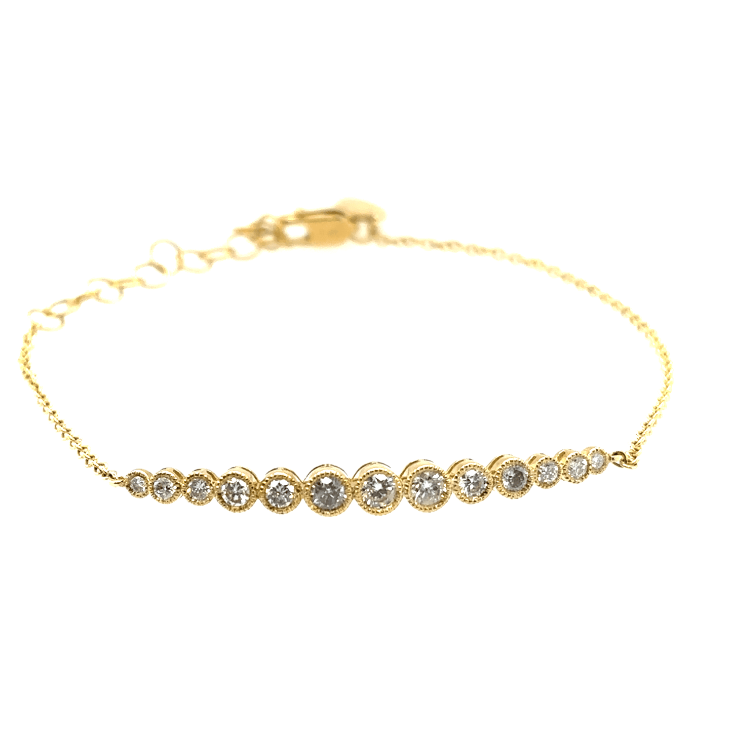 Meira T 14kt Graduated Bezel Set Diamonds Bracelet