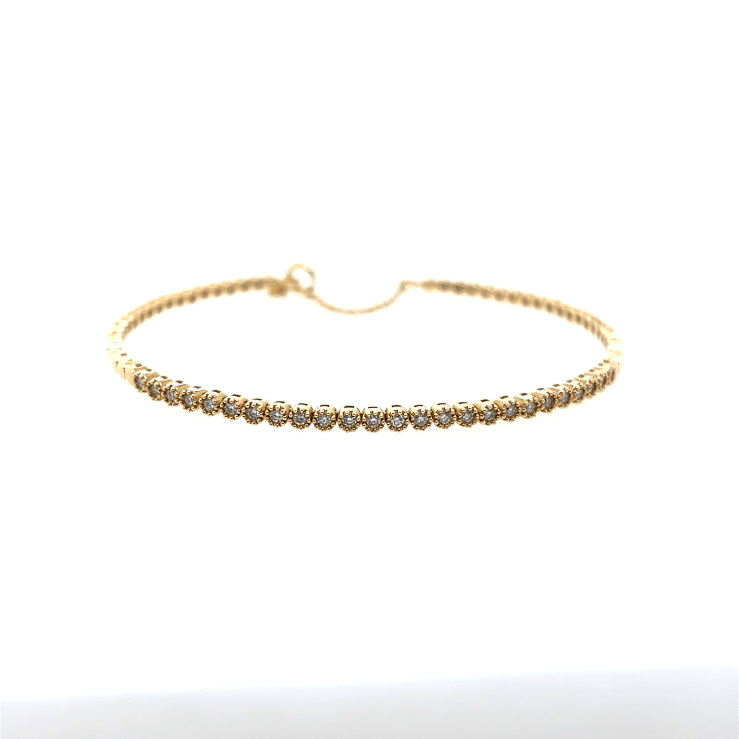 Meira T 14kt Bezel-Set Diamond Bangle Bracelet