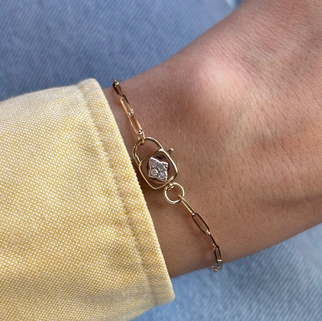 Pascale Monvoisin 9KT LOUISE Diamond Lock Bracelet