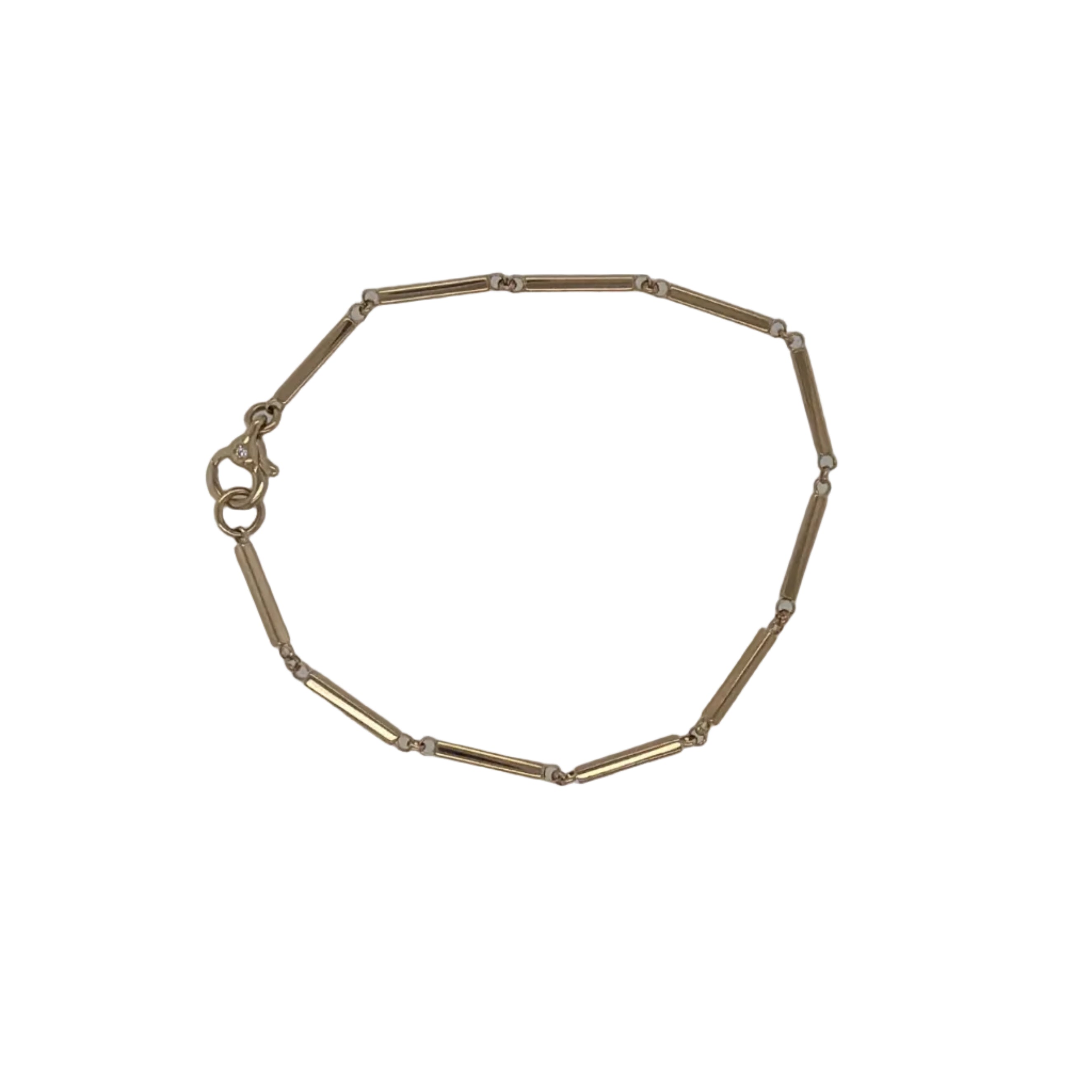 Zoë Chicco 14K Linked Bar Bracelet with Diamond Decorative Clasp