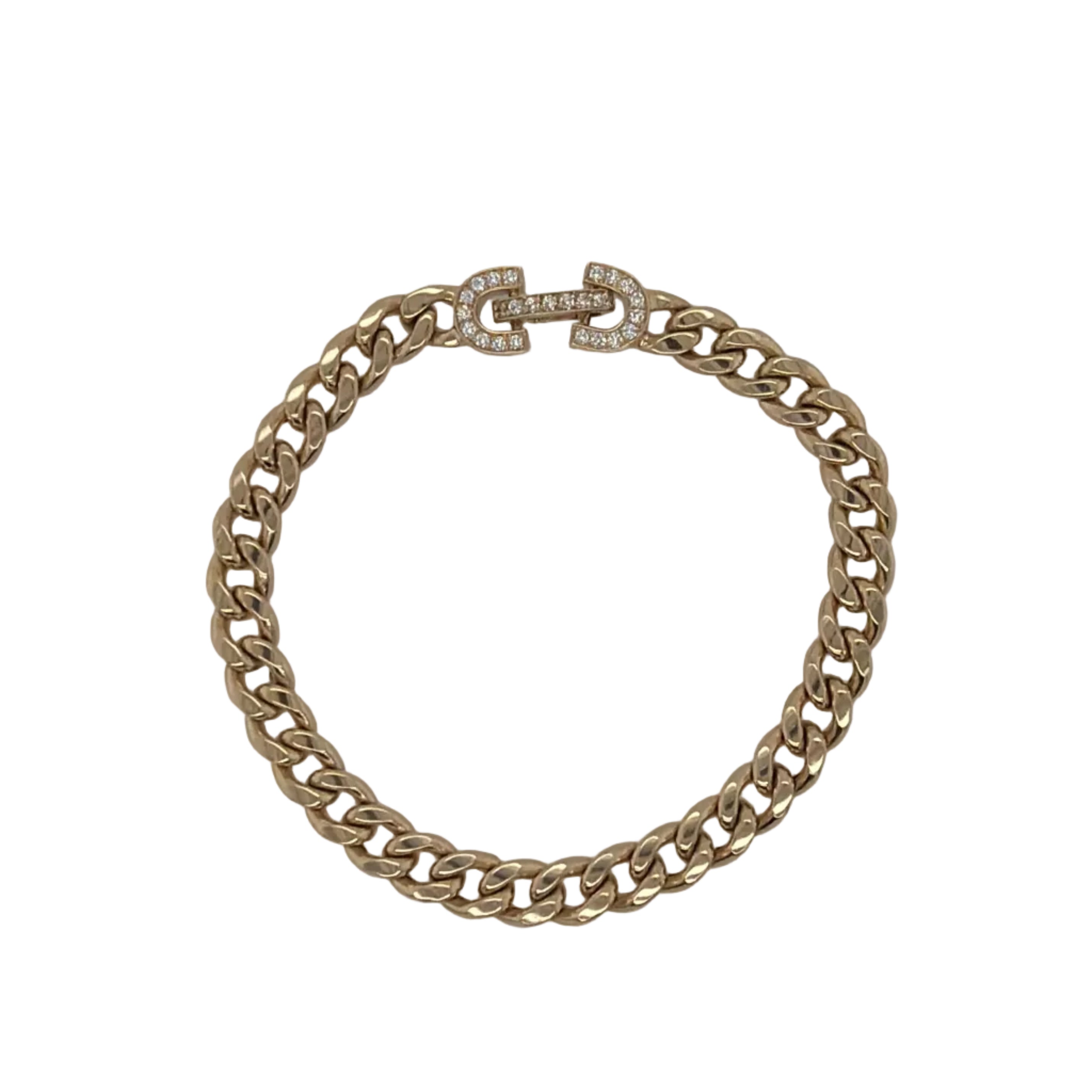 Zoë Chicco 14K Vintage Pavé Diamond Horsebit Link Curb Chain Bracelet