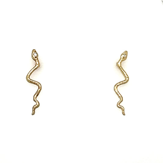 Victoria Cunningham 14kt Diamond Snake Post Earrings