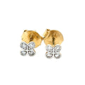 14KT Tiny Diamond Clover Studs