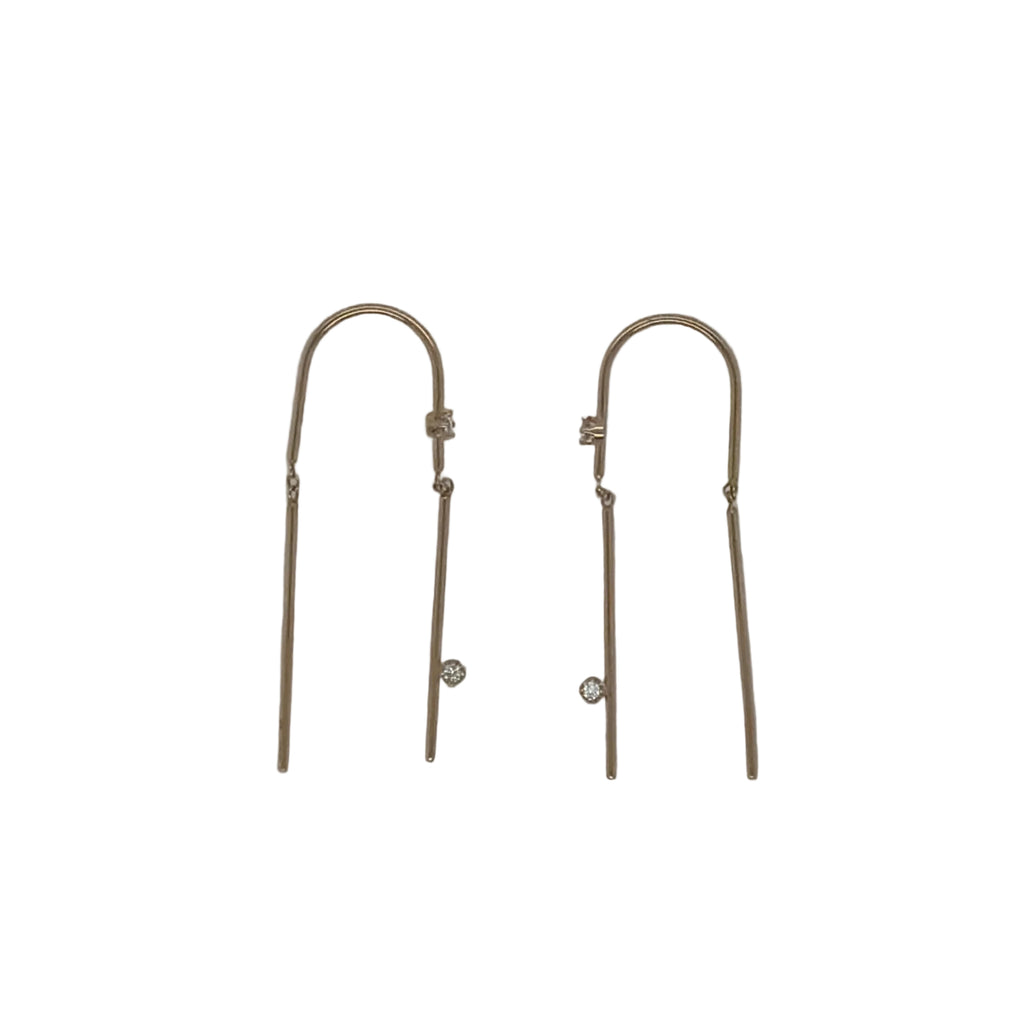 Zoë Chicco 14K 2 Prong Diamond U Wire Threader Earrings