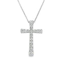 14kt White Gold Diamond Cross Necklace