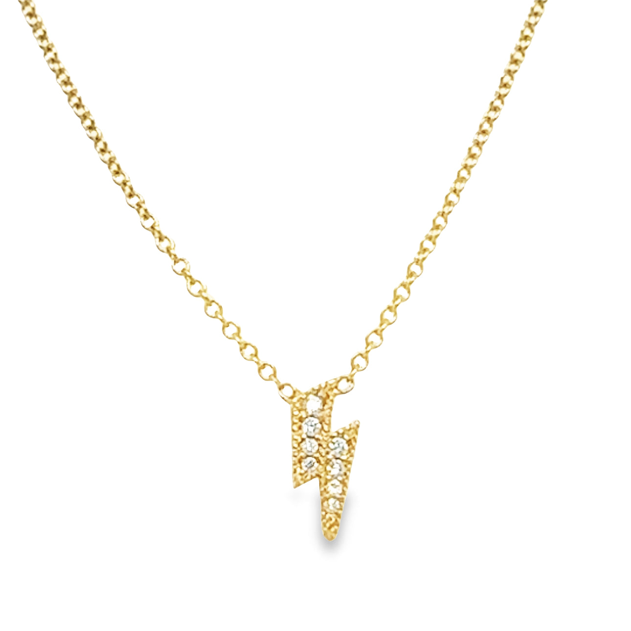 Zoë Chicco 14kt Mini Lightening Bolt Diamond Necklace