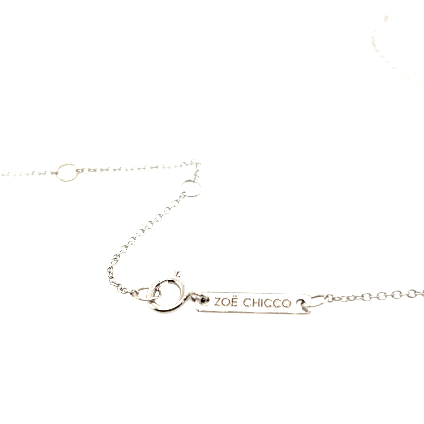 Zoë Chicco 14K White Gold Midi Diamond Lightning Bolt Necklace