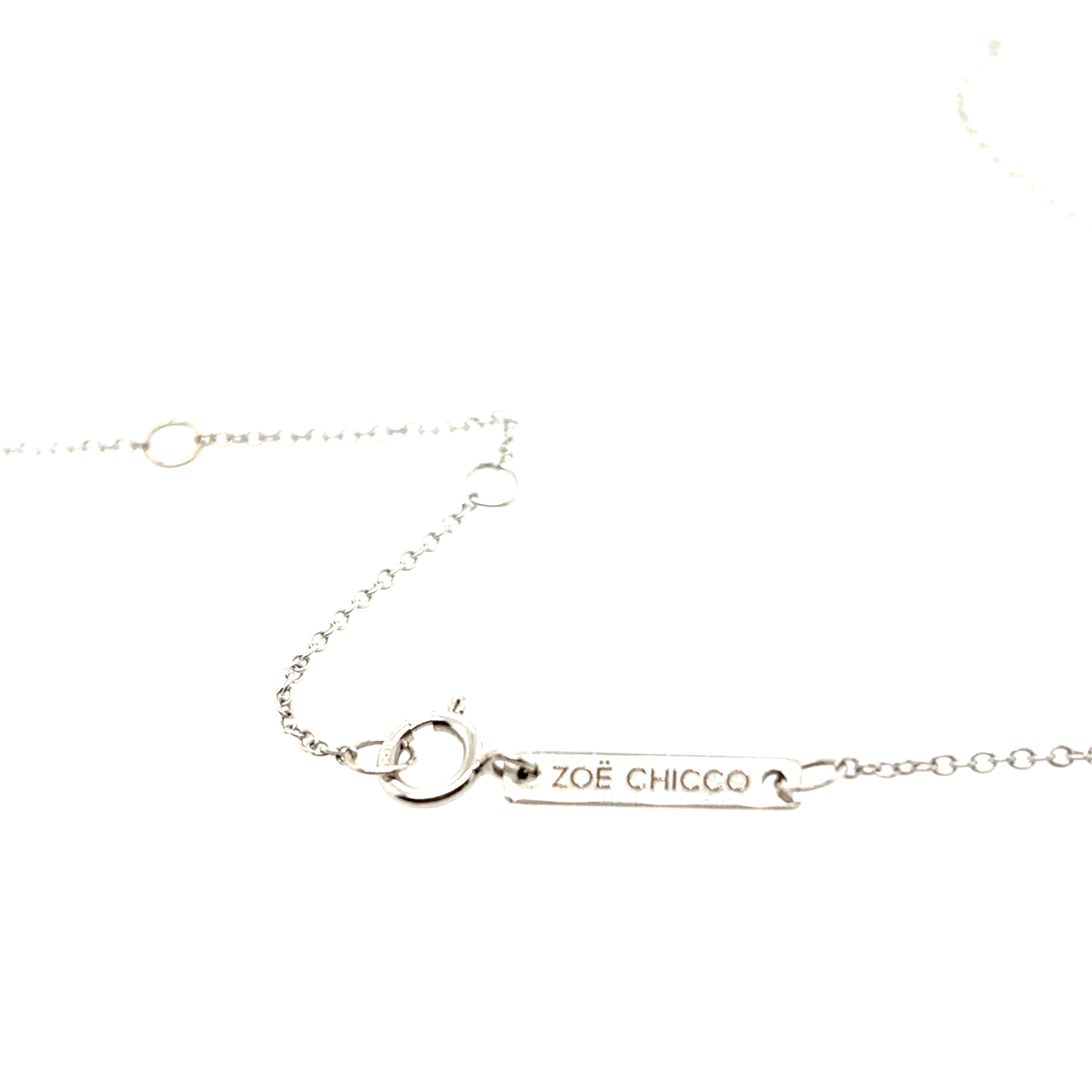 Zoë Chicco 14K White Gold Midi Diamond Lightning Bolt Necklace