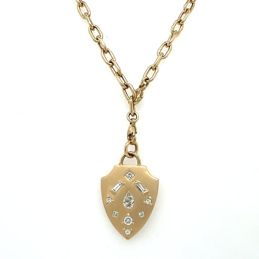 Zoë Chicco 14k Diamond Shield Necklace