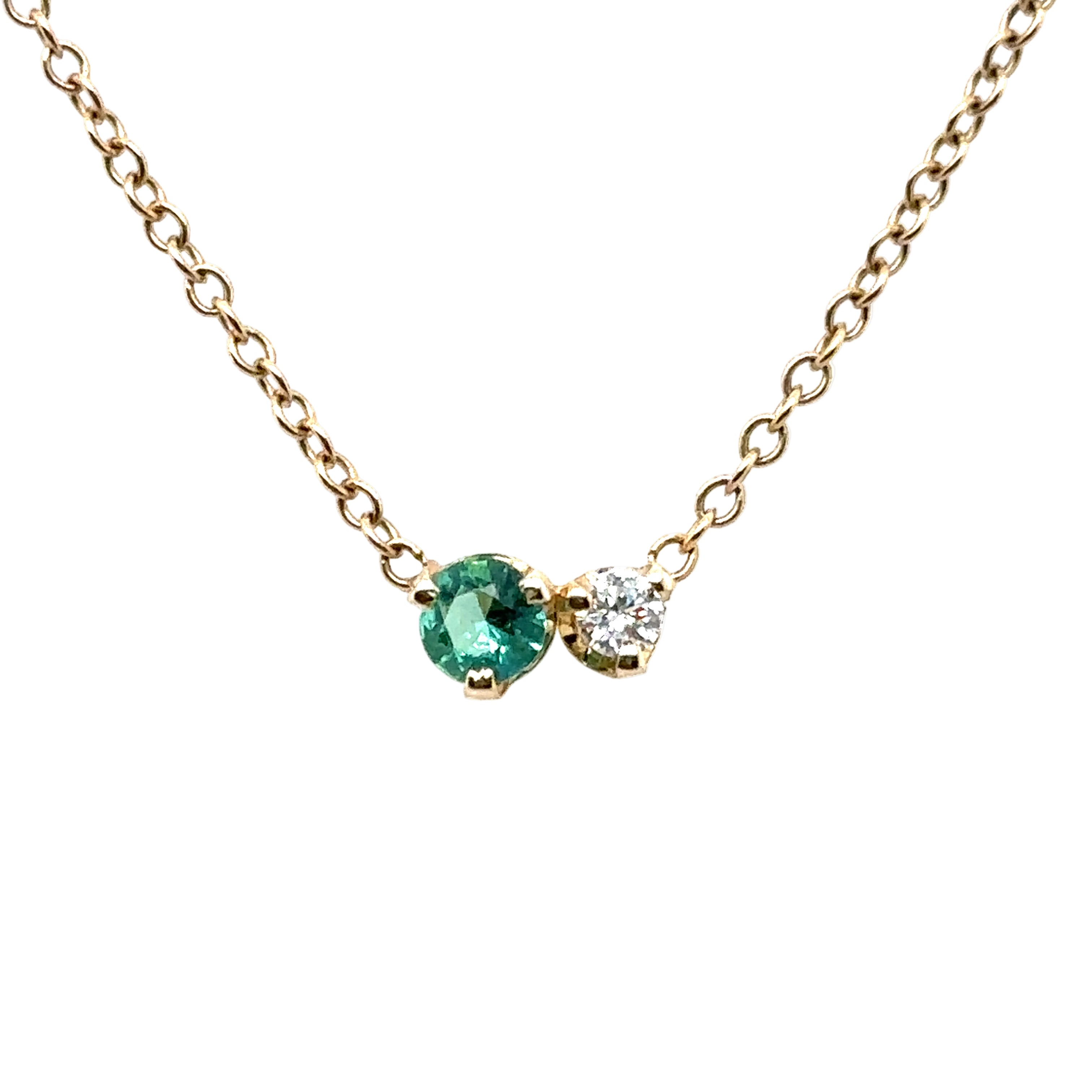 Zoë Chicco 14KT Delicate Emerald and Diamond Necklace