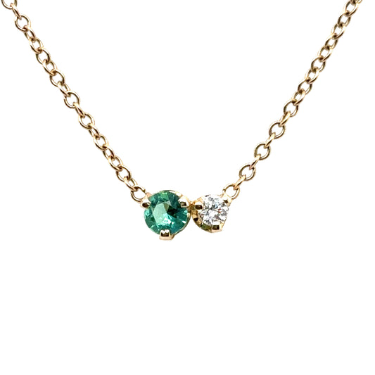 Zoë Chicco 14KT Delicate Emerald and Diamond Necklace