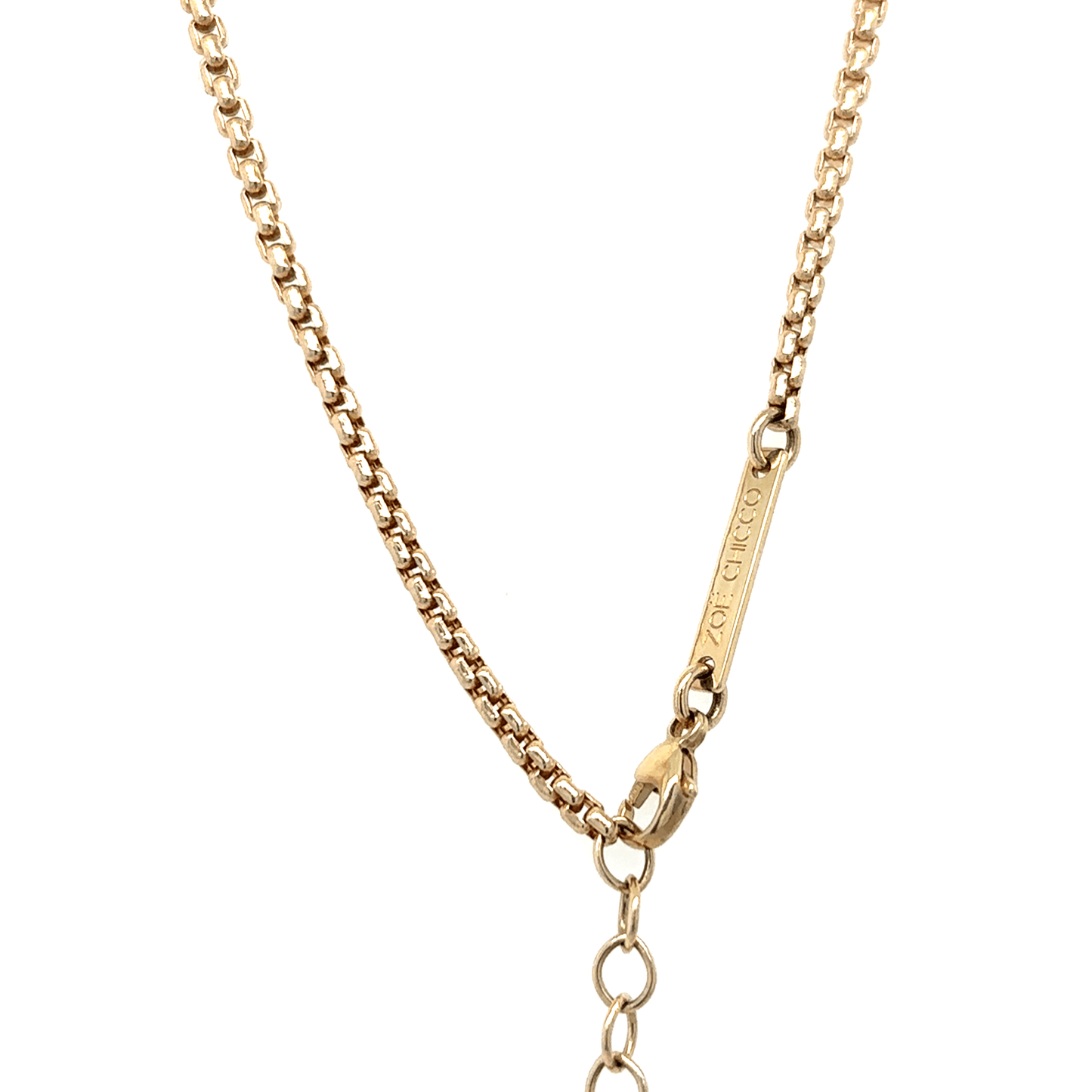 Zoë Chicco 14k Gold Diamond Shield Pendant Box Chain Necklace