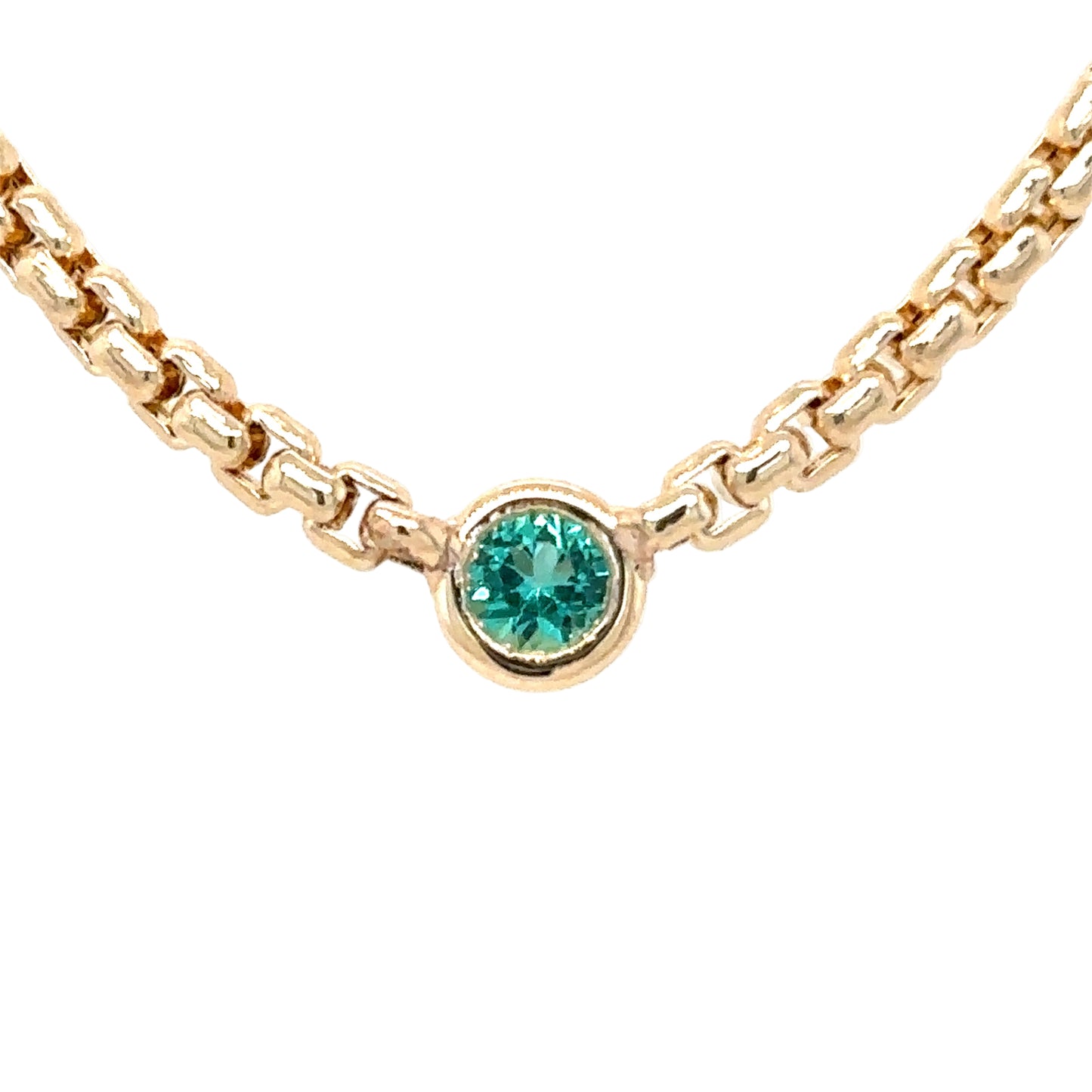 Zoë Chicco 14k Floating Emerald Small Box Chain Necklace