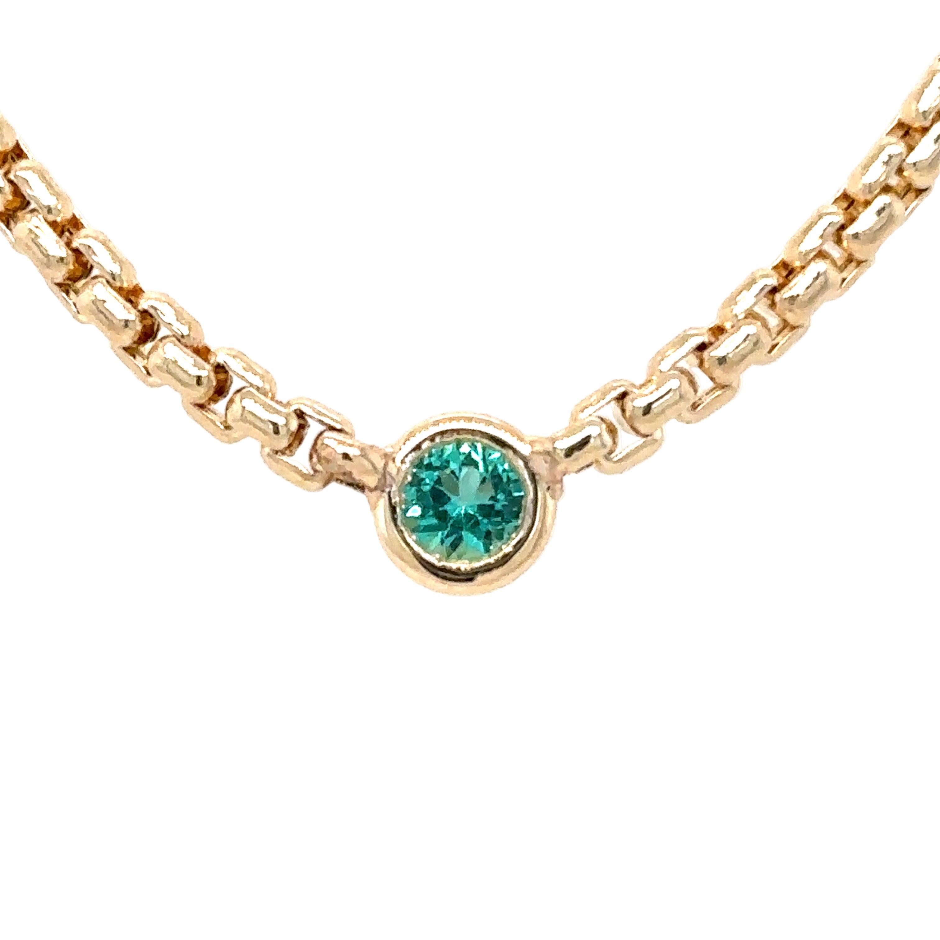 Zoë Chicco 14k Floating Emerald Small Box Chain Necklace