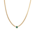 Zoë Chicco 14k Floating Emerald Small Box Chain Necklace
