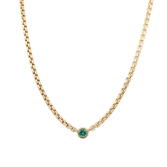 Zoë Chicco 14k Floating Emerald Small Box Chain Necklace