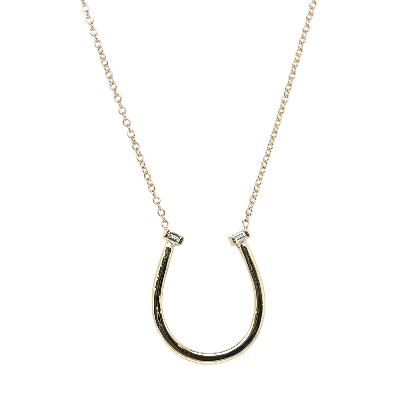 Zoë Chicco 14k Baguette Diamond Horseshoe Necklace
