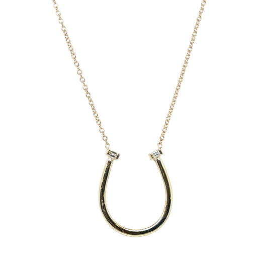 Zoë Chicco 14k Baguette Diamond Horseshoe Necklace