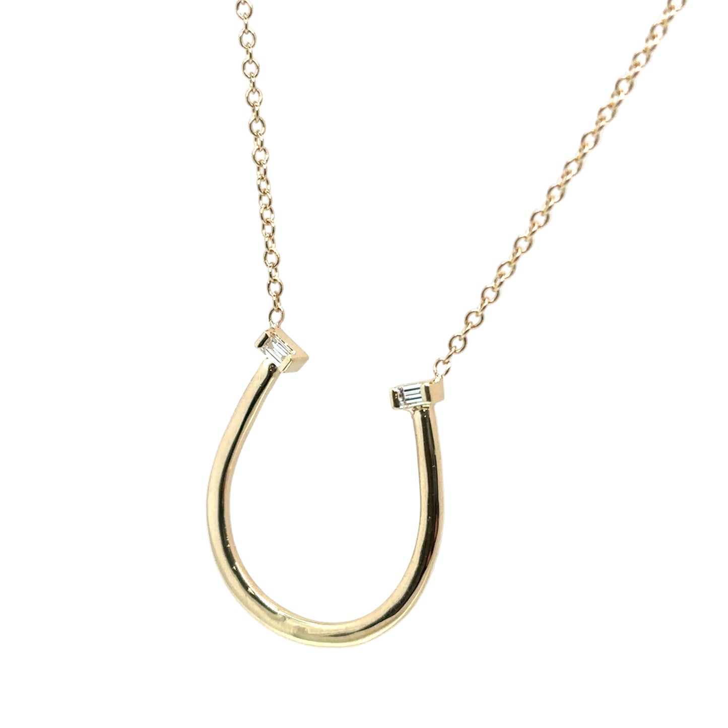 Zoë Chicco 14k Baguette Diamond Horseshoe Necklace