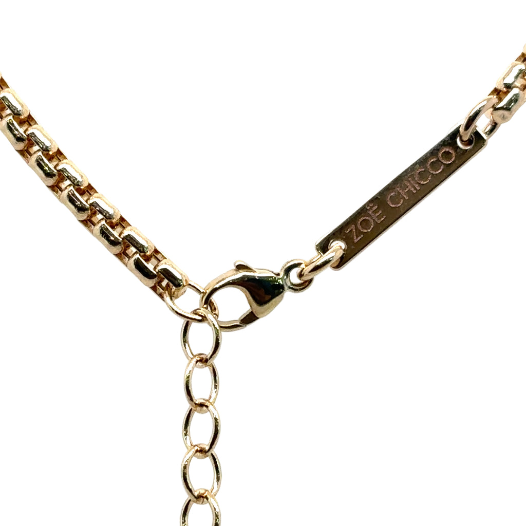 Zoë Chicco 14k Gold Pave Diamond Serpent Box Chain Necklace