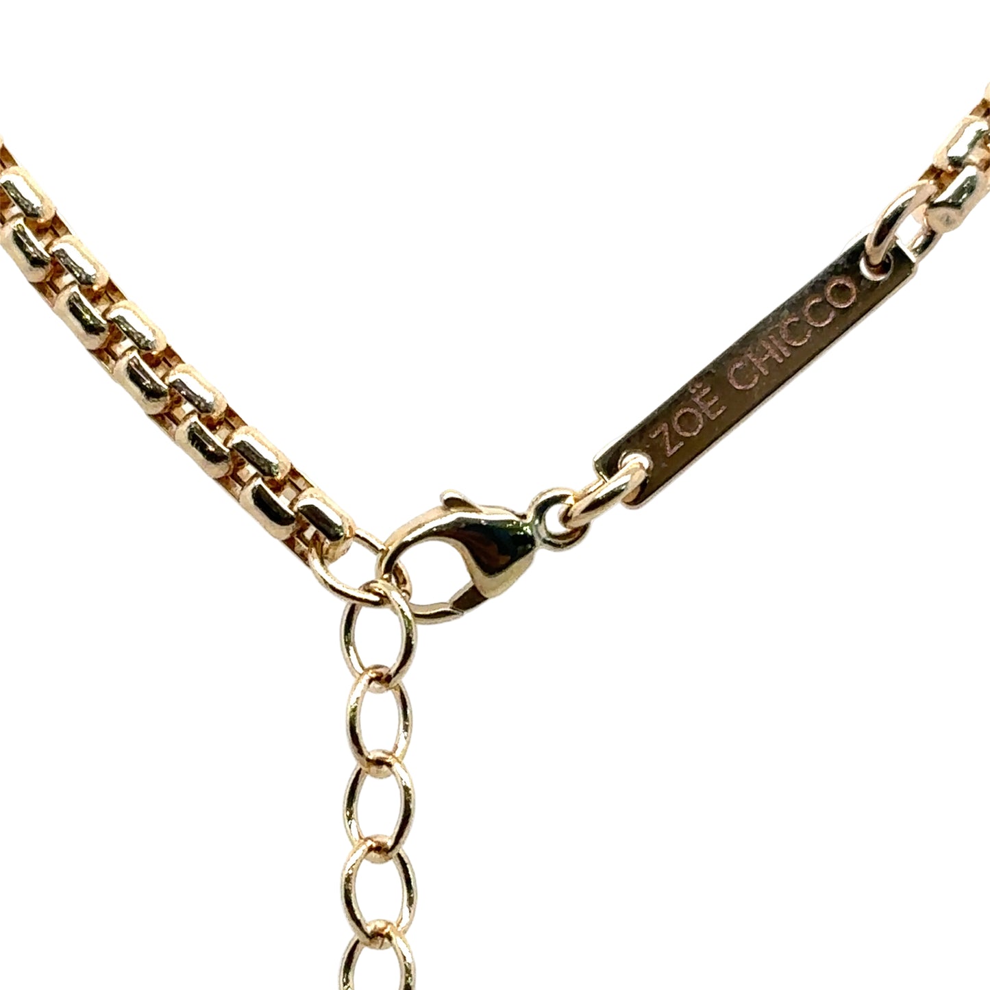 Zoë Chicco 14k Gold Pave Diamond Serpent Box Chain Necklace