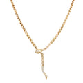 Zoë Chicco 14k Gold Pave Diamond Serpent Box Chain Necklace