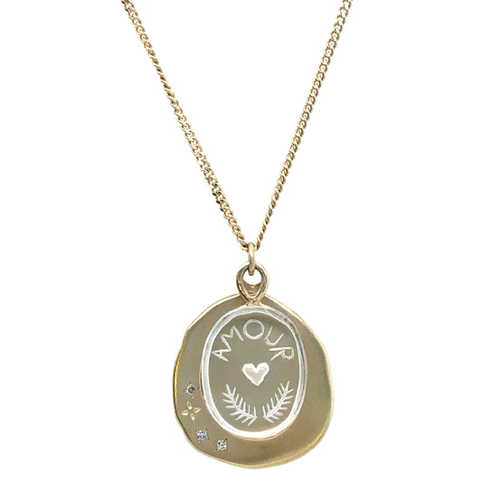 Pascale Monvoinsin 9KT L'AMOUR Quartz and Diamond Necklace