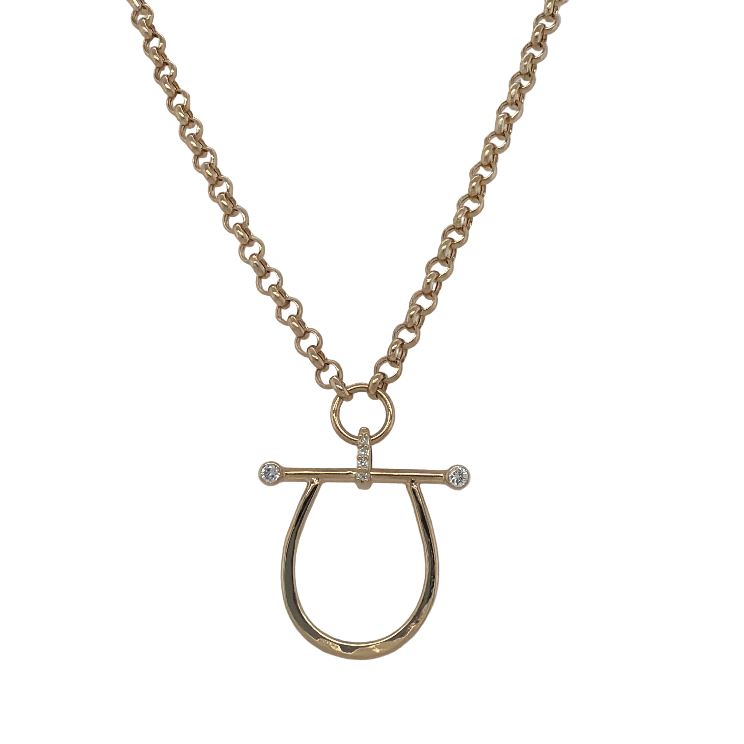 Zoë Chicco 14K Diamond Stirrup Rolo Chain Necklace
