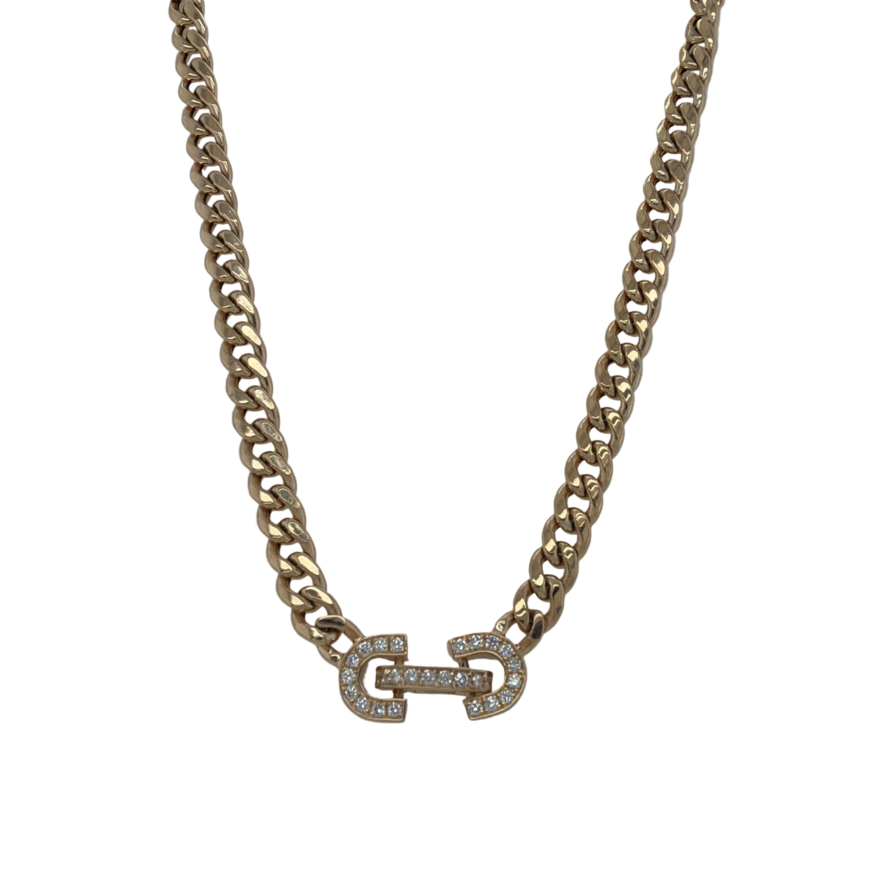Zoë Chicco 14K Vintage Pavé Diamond Horsebit Link Curb Chain Necklace