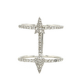 Meira T 14KT White Gold Diamond Double Band Arrow Ring