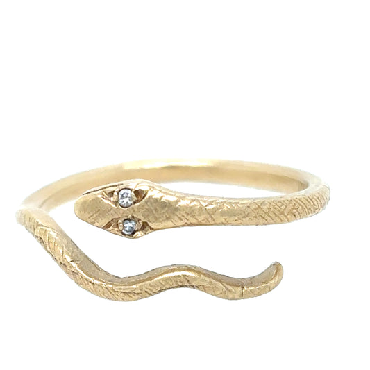 Victoria Cunningham 14KT Diamond Eyes Snake Ring