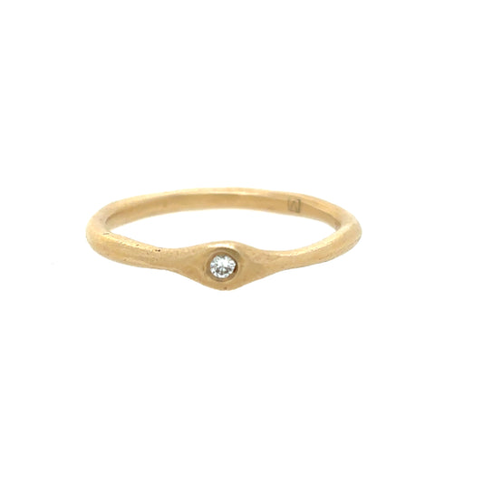 Victoria Cunningham 14KT Matte Gold Diamond Band