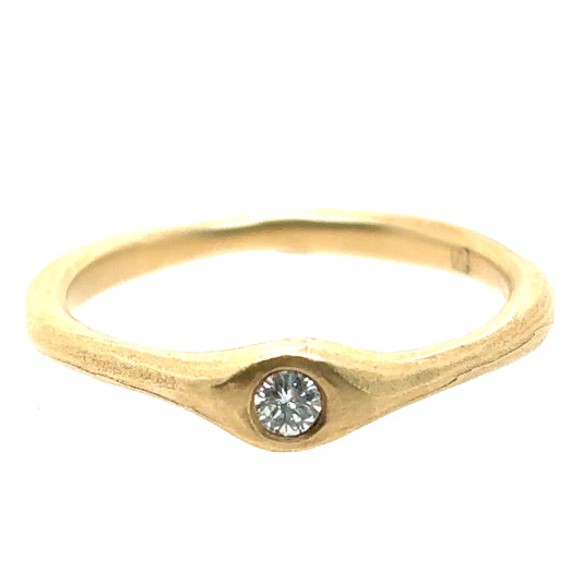 Victoria Cunningham 14KT Matte Gold Diamond Band