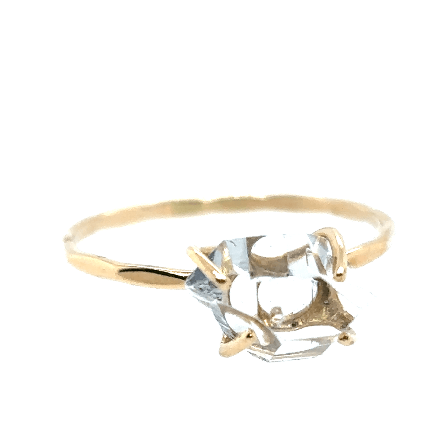 Melissa Joy Manning 14kt Yellow Gold Prong Set Herkimer Ring