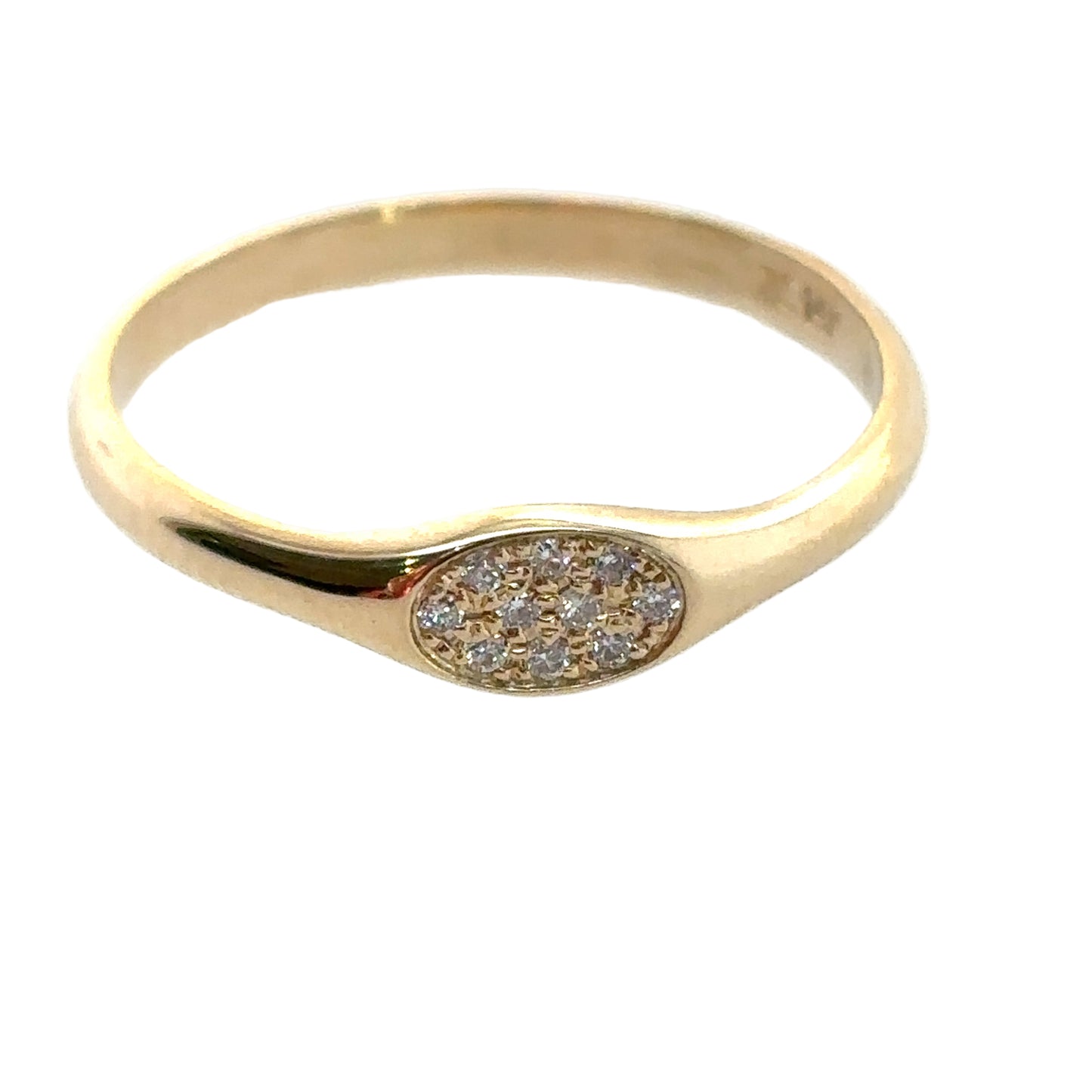 Zoë Chicco 14kt Pave Diamond Oval Signet Ring