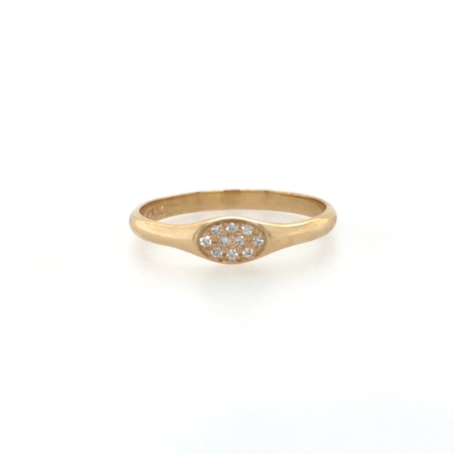 Zoë Chicco 14kt Pave Diamond Oval Signet Ring