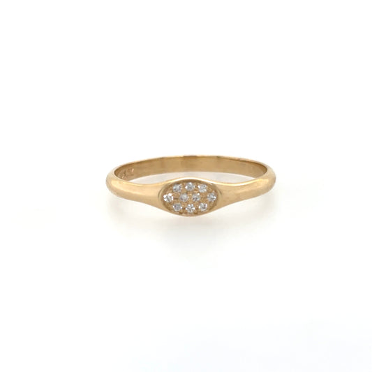 Zoë Chicco 14kt Pave Diamond Oval Signet Ring
