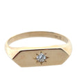 Zoë Chicco 14kt Star Set Diamond Hexagonal Signet Ring
